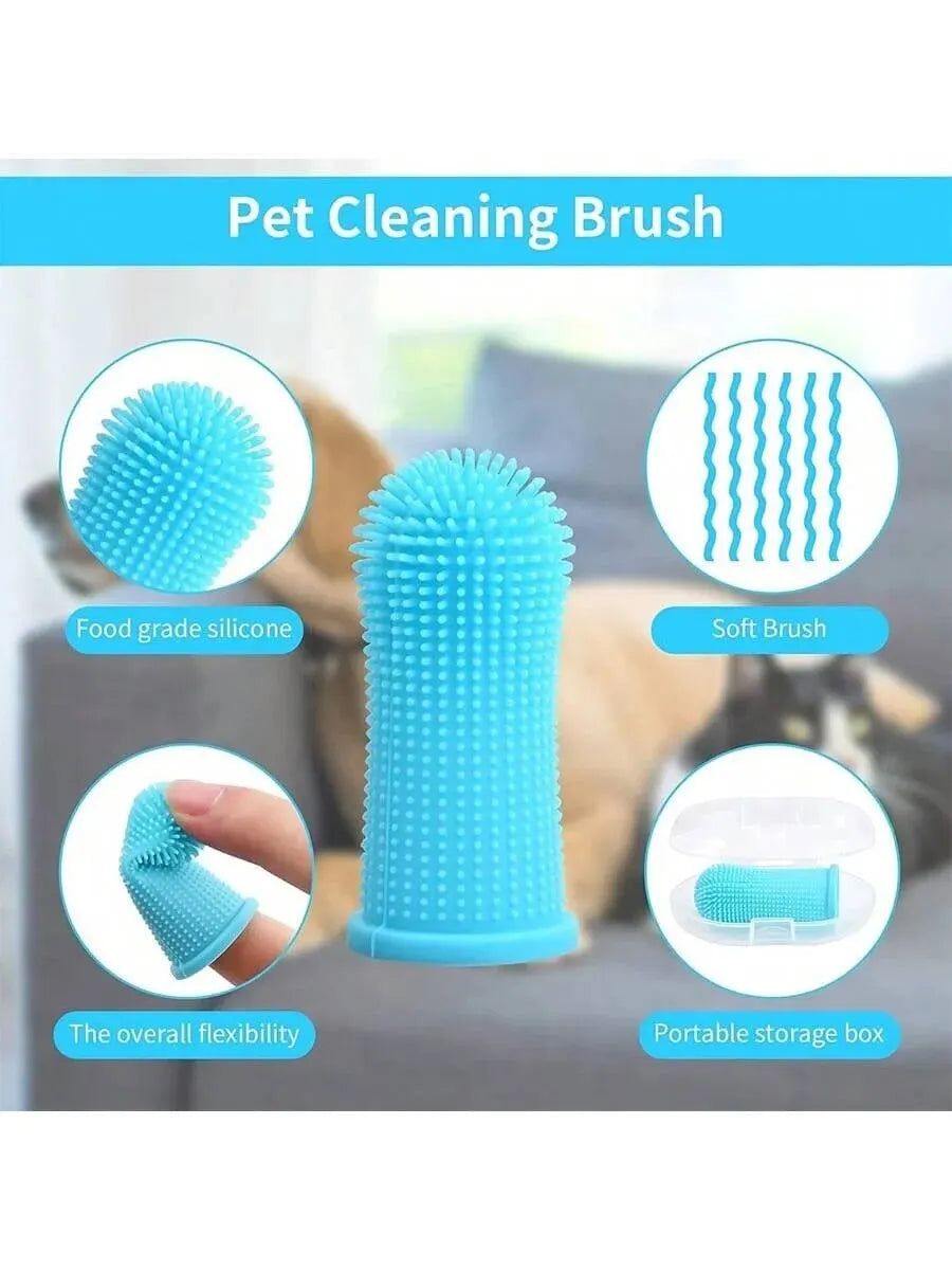 Pet Finger Toothbrush Cleaning Products for Cats and DogsOral Cleaning ToothbrushesSilicone Bristles