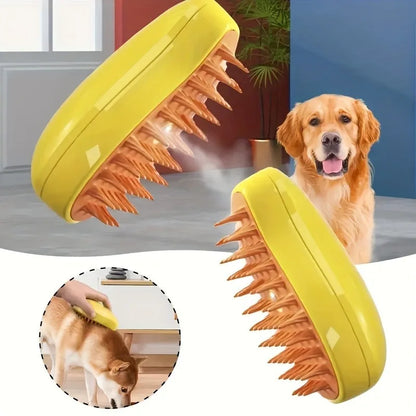 Steamy Dog Brush Electric Spray Cat Hair Brush 3 In1 Dog Steamer Brush for Massage Pet Grooming Removing Tangled and Loose Hair