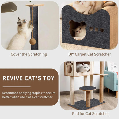 Wall Anti Cat Scratch Sofa DIY Cats Scratch Board Sofa Protection Paws Sharpen Trimmable Self-adhesive Carpet Cats Scratch Board