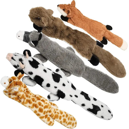 Dog Chew Toys Squeaker Squeaky Pet Dog Plush Toys Stuffingless Fox Fur Toys For Small Medium Large Dog Pets Supplies 1PC