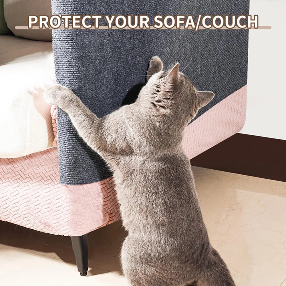 Wall Anti Cat Scratch Sofa DIY Cats Scratch Board Sofa Protection Paws Sharpen Trimmable Self-adhesive Carpet Cats Scratch Board