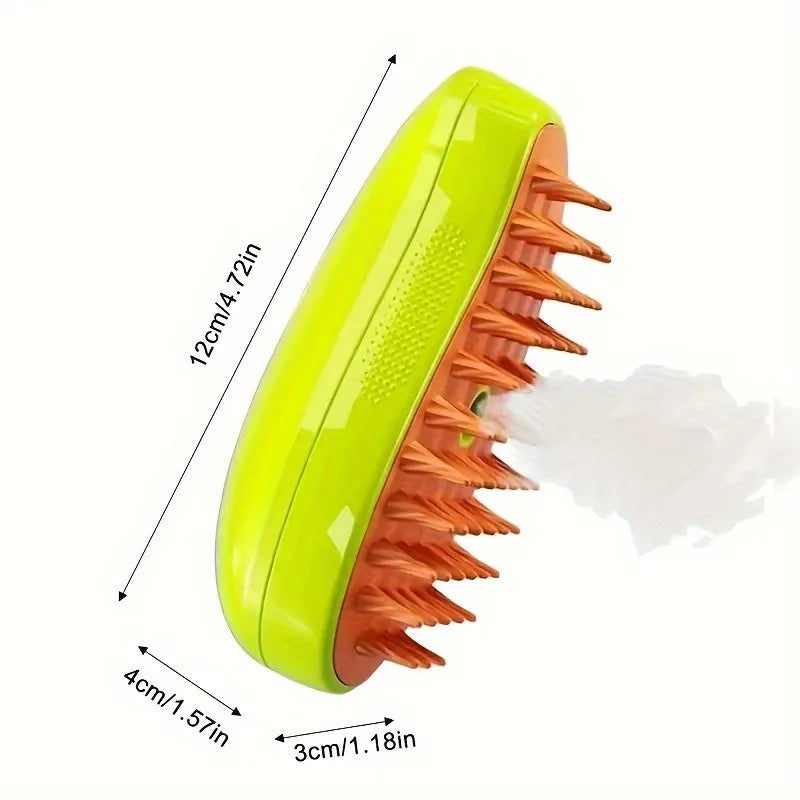 Steamy Dog Brush Electric Spray Cat Hair Brush 3 In1 Dog Steamer Brush for Massage Pet Grooming Removing Tangled and Loose Hair