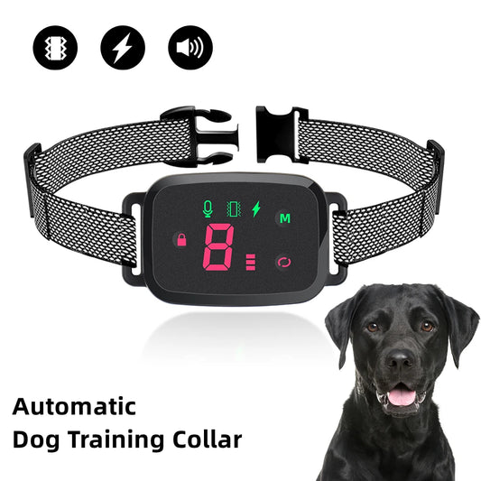 Smart Automatic Anti Barking Dog Collar HD Digital Display IP67 Waterproof Collar For Dog Rechargeable Bark Stopper Stop Barking