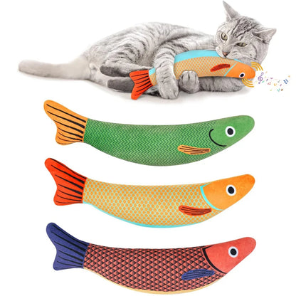 Cat Toy Catnip 3D Simulation Fish Goldfish Kitten Toys Pillowfish Interactive Sounding Cat Chew Bite Plush Toys Cat Supplies