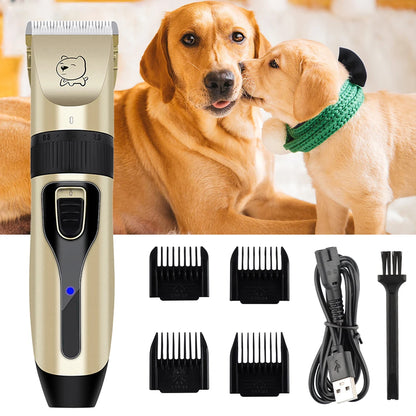 Dog Professional Hair Clipper Electrical Grooming Trimmer for Pets USB Rechargeable Shaver Low Decibel Animals Haircut Machine