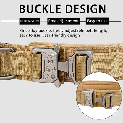 Pet Products Outdoor Tactical Dog Collar Metal Buckle Breathability Nylon Collar Medium and Large Dog Training Neck Collar Dog