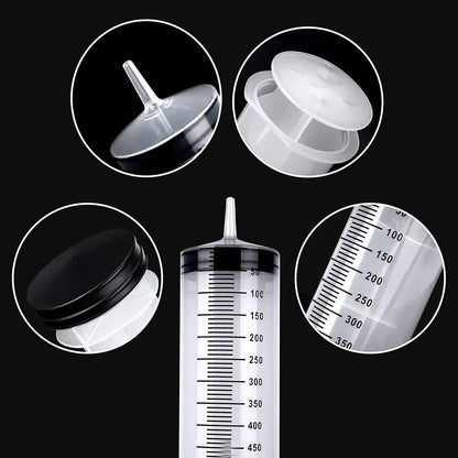 100-550ml Large Capacity Syringe Reusable Pump Measuring with 50cm 100cm Hose Ink Washable Suction Injector for Oil Fluid Water