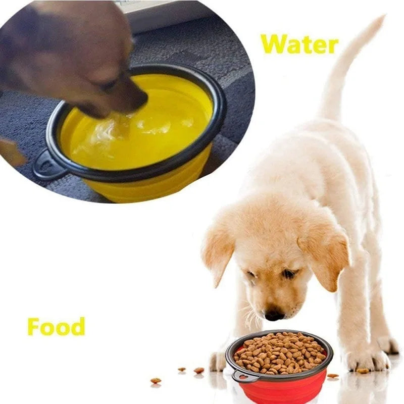 Pet Folding Silicone Bowl Collapsible Dog Food Bowl Water Large Outdoor Pet Travel Bowl Portable Puppy Food Container Feeder